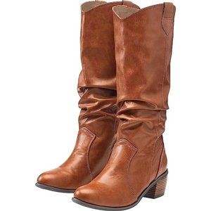 The Original Muk Luks Women's "Saddle Up Cowgirl" Boots in Chestnut